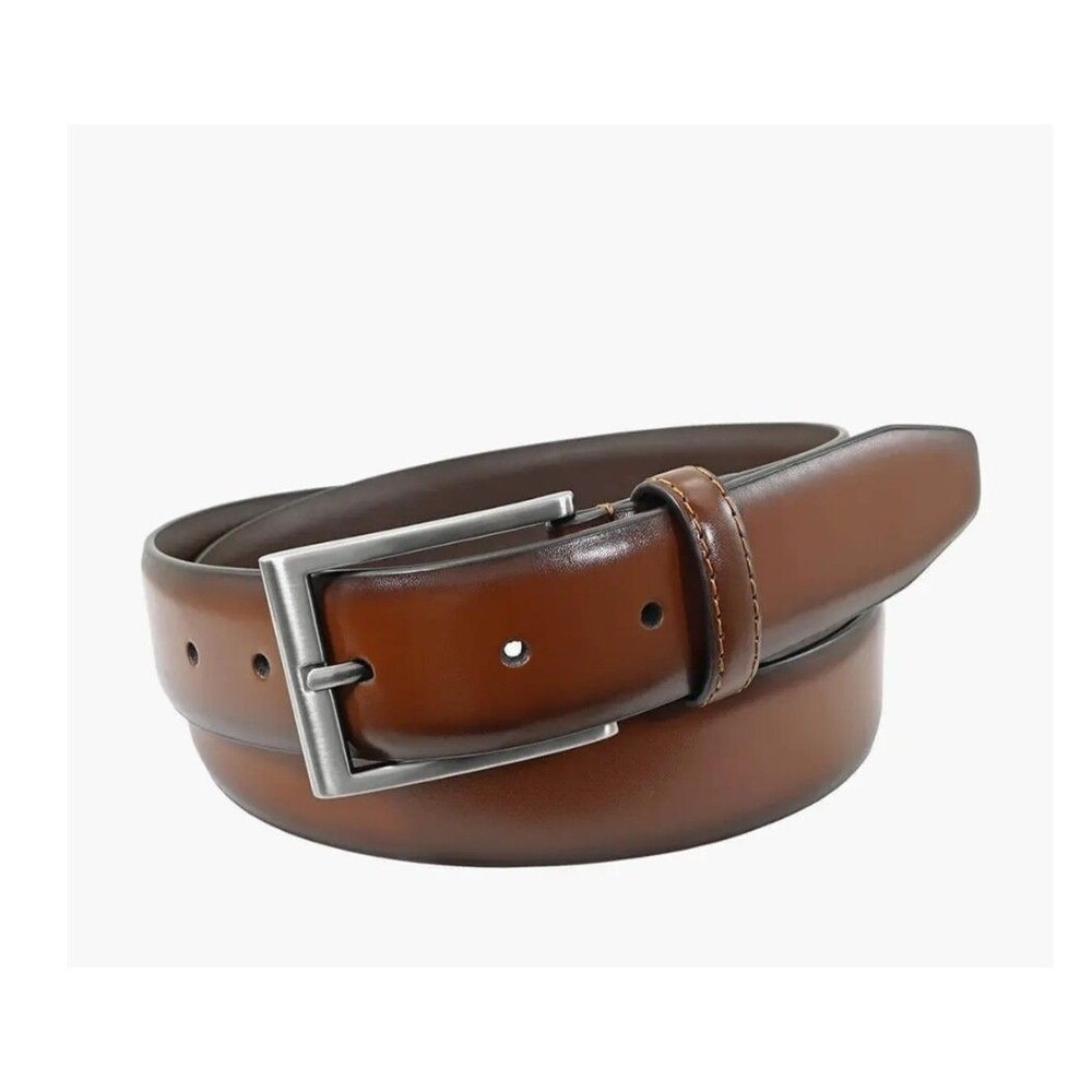 Mens Florsheim Carmine Brown Leather Belt - Sz 34 NWOT
